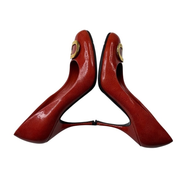 Bally Red Round Toe Pumps Heels - Picture 6 of 10